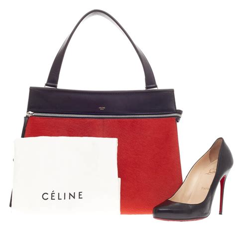 Celine Ponyhair Medium Classic Bag Orange 